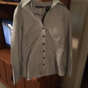 Strip button up shirt